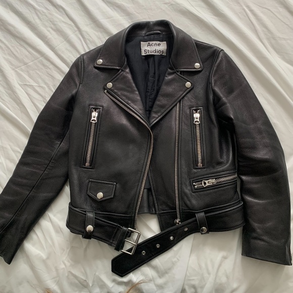 Acne Studio Mock Leather biker jacket - Black - Picture 1 of 8